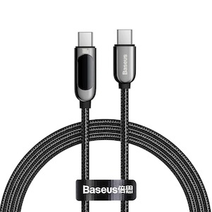 Electronics: Baseus 100W PD Display Fast Charging Data Cable Type-C to Type-C  1m