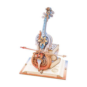 Rokr: ROKR - Symphony of Gorgeous Dreams Mechanical Cello Music Box 3D Wooden Puzzle AMK63M