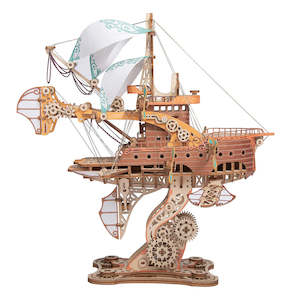 Rokr Rolife: HowCat Masterpiece Fantasy Airships 3d Wooden Puzzle [PRE-ORDER]