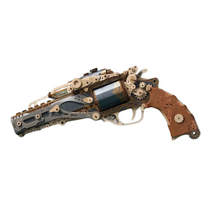 Rokr Rolife: HowCat Steampunk Revolver 3d Wooden Puzzle [PRE-ORDER]
