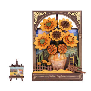 Rolife Rowood Golden Sunflower Wall Art 3D Wooden Puzzle TH002