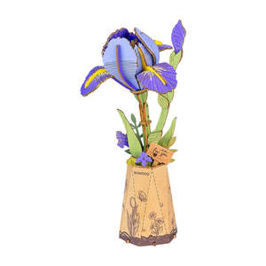 Rolife: Rolife Rowood Purple Iris DIY Wooden Flower 3D Puzzle TW121