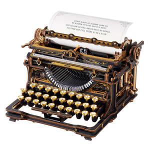 Rokr: ROKR  Mechanical Typewriter Wooden 3D Puzzle LK703B (Classic Version) [PRE-ORDER]