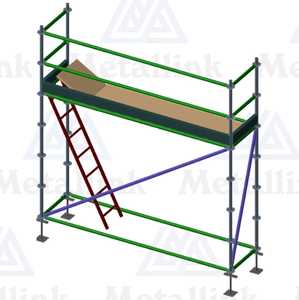 Aluminium: Aluminium Scaffold 3m w/ Hatch & Ladder - Metallink
