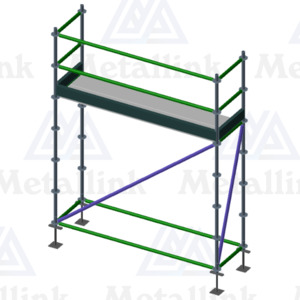 2.57m Ringlock Scaffold, 1-Level - Metallink