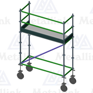 2m Mobile Ringlock Scaffold, 1-Level - Metallink