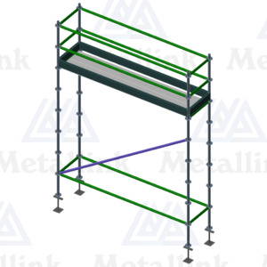 Diy: 3m Indoor Ringlock Scaffold w/Handrail, 1-Level, 4m High - Metallink