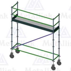 Deck-Height Mobile Ringlock Scaffold: 3m, 1-Level - Metallink