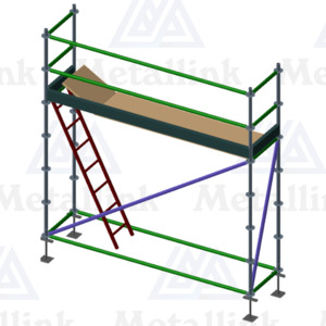 Diy: 3m Ringlock Scaffold w/ Hatch & Ladder, 1-Level - Metallink