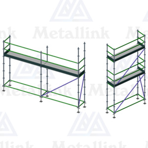 2-in-1 Transforming Ringlock Scaffold: 2-Level 2.5m / 1-Level 5m - Metallink