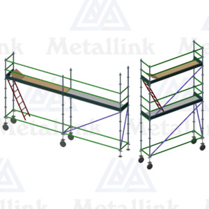 Diy: 2-in-1 Transforming Mobile Ringlock Scaffold: 2-Level 3m / 1-Level 6m - Metallink