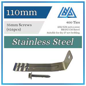 Brick Ties Stainless Steel 110mm (Timber Screws) - Metallink