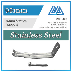 Products: Brick Ties Stainless Steel 95mm (Timber Screws) - Metallink