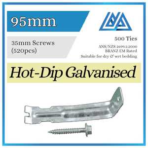 Products: Brick Ties Hot-Dip Galvanised 95mm (Timber Screws) - Metallink