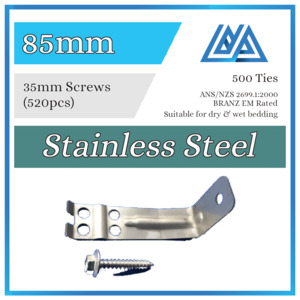 Brick Ties Stainless Steel 85mm (Timber Screws) - Metallink