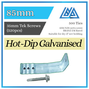 Brick Ties Hot-Dip Galvanised 85mm (Tek Screws) - Metallink