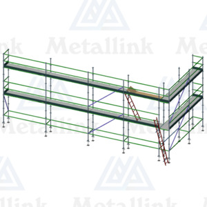 Our: Aluminium Scaffolding 16m, Transforming Ringlock Scaffold w/Ladders, 2-Level - Metallink