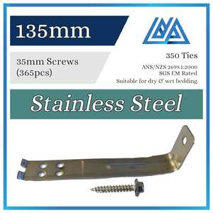 Brick Ties Stainless Steel 135mm (Timber Screws) - Metallink