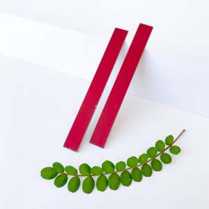 Squashed Berry Red Long Ribbon Statement Earrings