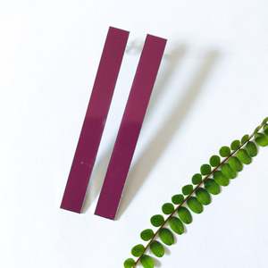 Passionfruit Purple Long Ribbon Statement Earrings