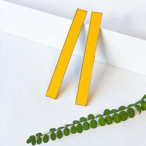 Frontpage: Kowhai Yellow Long Ribbon Statement Earrings