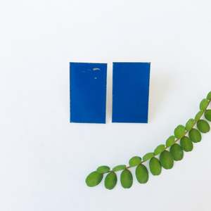 Frontpage: Bay Blue Rectangle Statement Earrings
