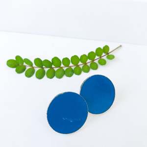 Frontpage: Bay Blue Large Dot Statement Earrings