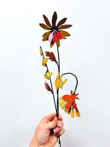 Yellow: Picked & Plucked Posie Yellow & Red Floral Sculpture Trio