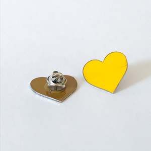 Kowhai Yellow Heart Lapel Pin Broach