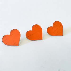 Orange: Gisborne Orange Heart Lapel Pin Broach