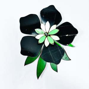 Black: Corsage: Original Artwork Black Frangipani