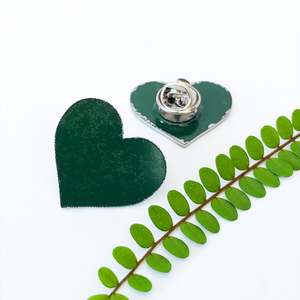 Evergreen Heart Lapel Pin Broach