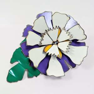 Corsage: Original Artwork White & Purple Mt Cook Buttercup