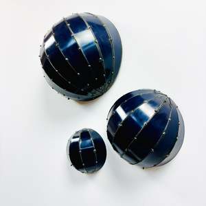 Fruity Dots – Trio of Navy/ Dark Blue - 3 sizes.