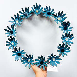 The Blue Collection: Daisy Chain Metal Flower Wreath