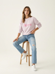 EMBROIDERED SWEATSHIRT - ORCHID
