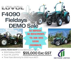**SOLD**LOVOL F4000 Orchard Tractor '24 Fieldays DEMO**SLOD**