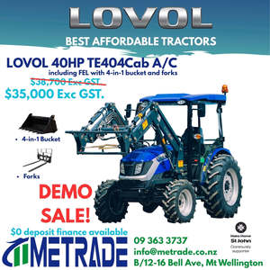 EX-DEMO LOVOL 40HP TE404CAB A/C Compact Tractor