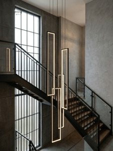 Pendant Light: CL124-4 Modern Linear Art Multi-Light Chandelier
