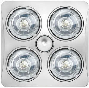 Tanzini BATHROOM HEAT-LIGHT_FAN 3 IN 1 (4 LAMPS)WITH SILVER FRONT COVER HLF-4ST