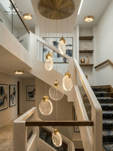 CL127 Modern Cascading Bubble Golden Chandelier