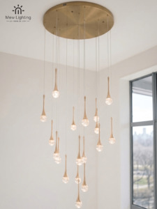 CL125 Golden Serenity Teardrop design Chandelier