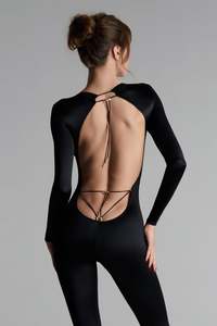 Wear: French Kiss Long Sleeve Open Back Catsuit