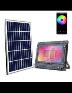 Products: Variable colours and white (2574Lm) solar flood light with R/C and phone app 95 - SL-MJ-AW800C 955