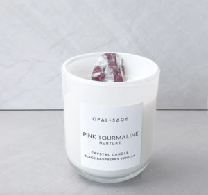 Pink Tourmaline Crystal Candle | Large