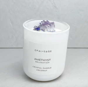 Opal + Sage Amethyst Candle Large