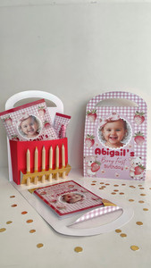 Products: Activity Suitcase With Photo - Round Top - Strawberry Mia-Lee & Co