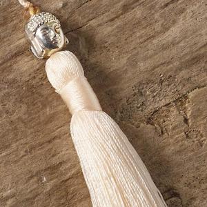 Buddha Tassel Necklace (Cream)