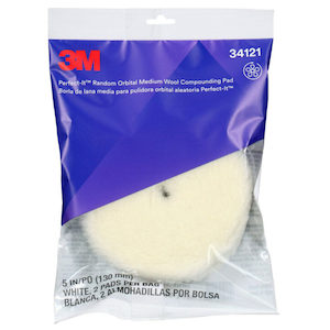 Featured: 3M™ Perfect-It™ Step 1 Random Orbital Wool Compounding Pad, Medium, White, 130 mm, (5 in), 2 Pad Pack, 34121