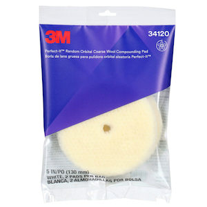 3M™ Perfect-It™ Step 1 Random Orbital Wool Compounding Pad, Coarse, White, 1&hellip;